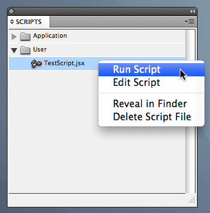 Running a script screenshot